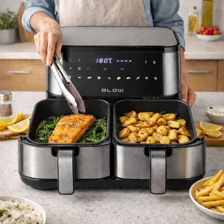 AIR FRYER frytkownica beztłuszczowa BLOW 2500W 9L dwukomorowy
