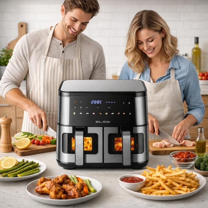 AIR FRYER frytkownica beztłuszczowa BLOW 2500W 9L dwukomorowy