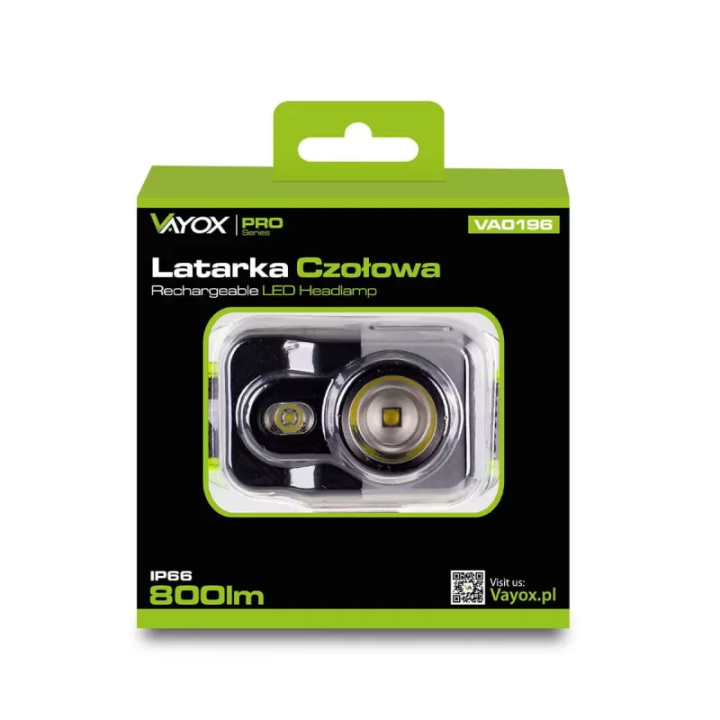 Latarka czołowa akumulatorowa ZOOM CREE + SMD 750lm VA0196 Vayox