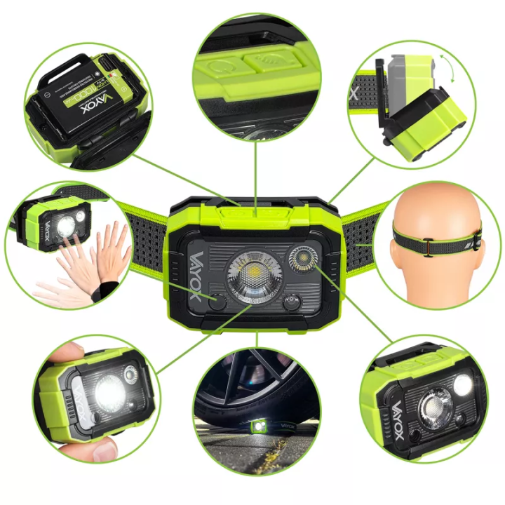 Latarka czołowa akumulatorowa DUAL HAMMER 500lm Pro Series VA0415 VAYOX