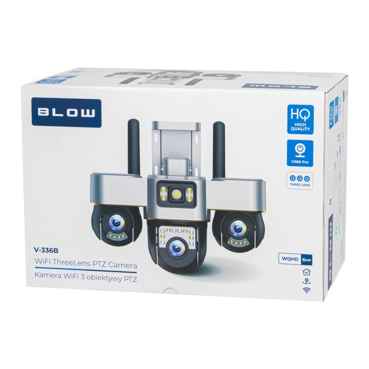 Kamera BLOW WiFi 3 obiektywy obracane 6MP V-BP36 czarna