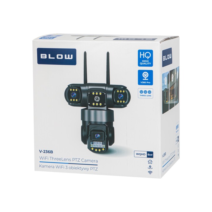 Kamera BLOW WiFi 3 obiektywy 6MP V380 czarna