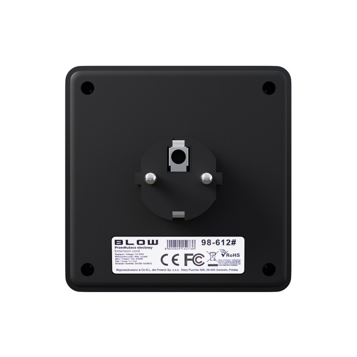 Rozgałęźnik R-20 PR 2-GNIAZDA + 2USB + USB-C czarny