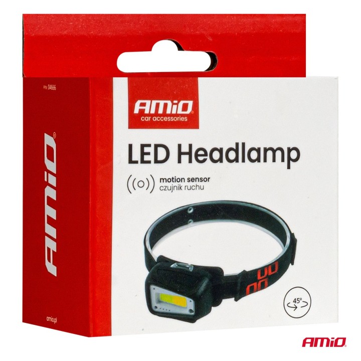 Latarka czołowa akumulatorowa z czujnikiem ruchu COB 1800mAh (BATT)