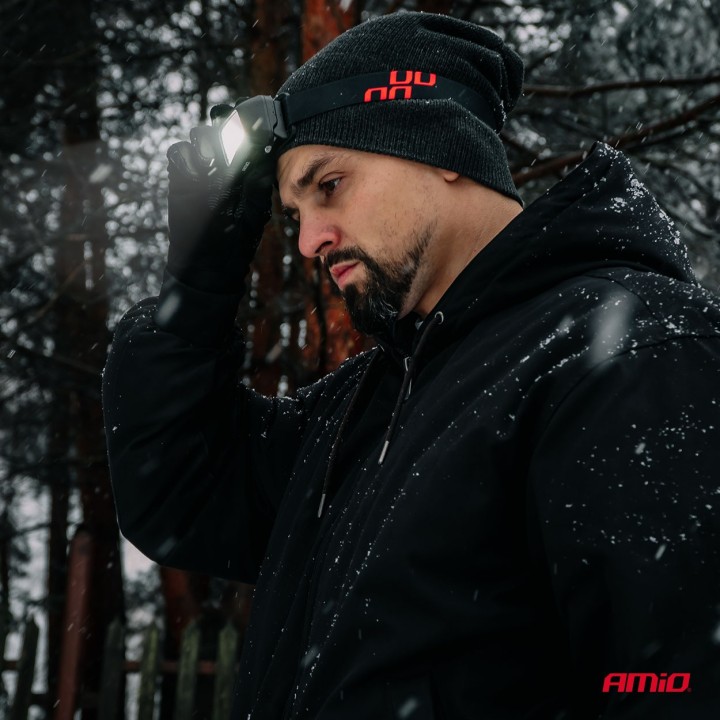 Latarka czołowa akumulatorowa z czujnikiem ruchu COB 1800mAh (BATT)