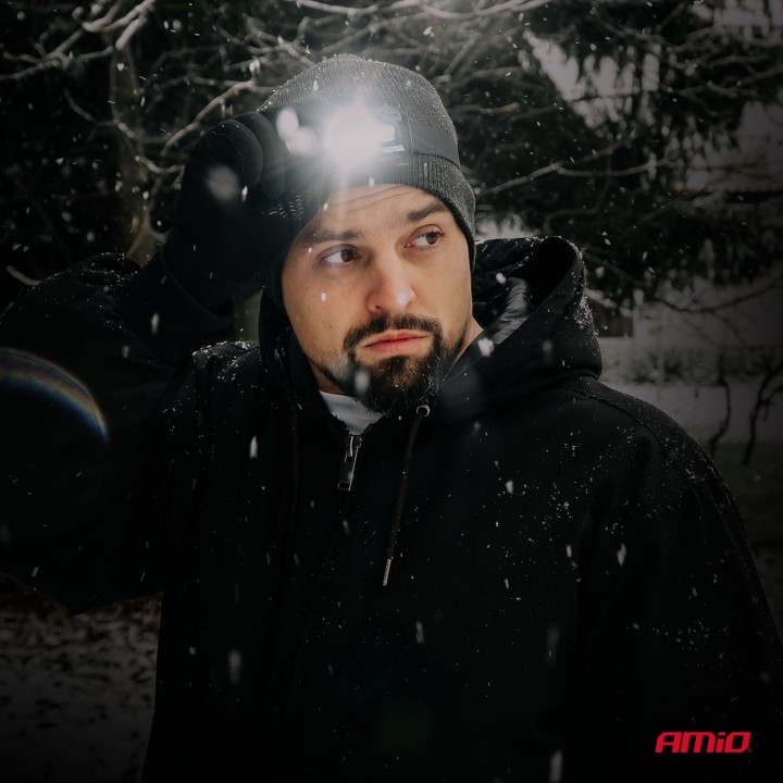 Latarka czołowa akumulatorowa z czujnikiem ruchu XPG+COB 1000mAh (BATT)