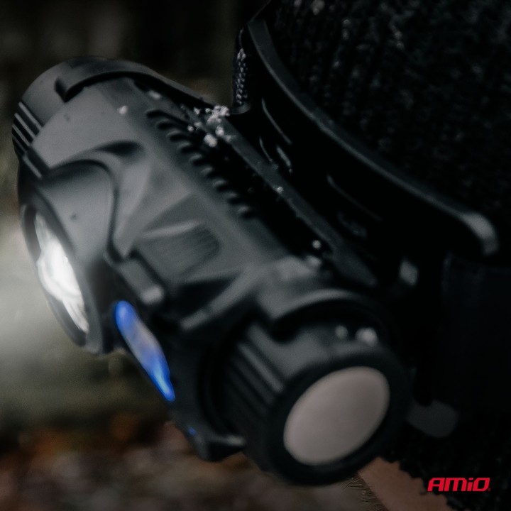 Latarka czołowa akumulatorowa z czujnikiem ruchu XPG+COB 1200mAh (BATT)