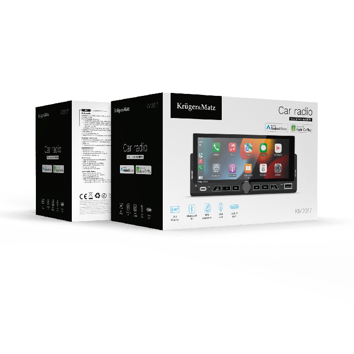 Radio samochodowe Kruger&Matz KM2017 CarPlay/AndroidAuto
