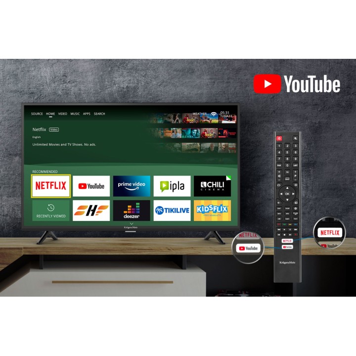 Telewizor Kruger&Matz 32" HD smart DVB-T2/S2 H.265 HEVC