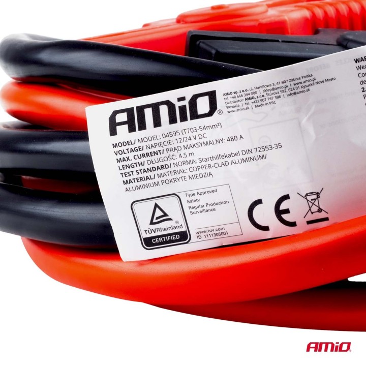 Kable przewody rozruchowe 480A 4.5m TÜV