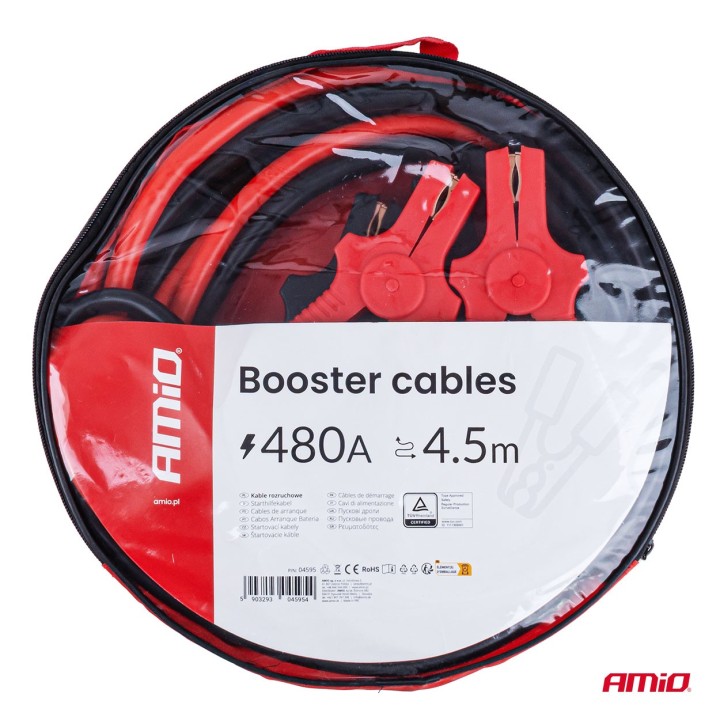 Kable przewody rozruchowe 480A 4.5m TÜV