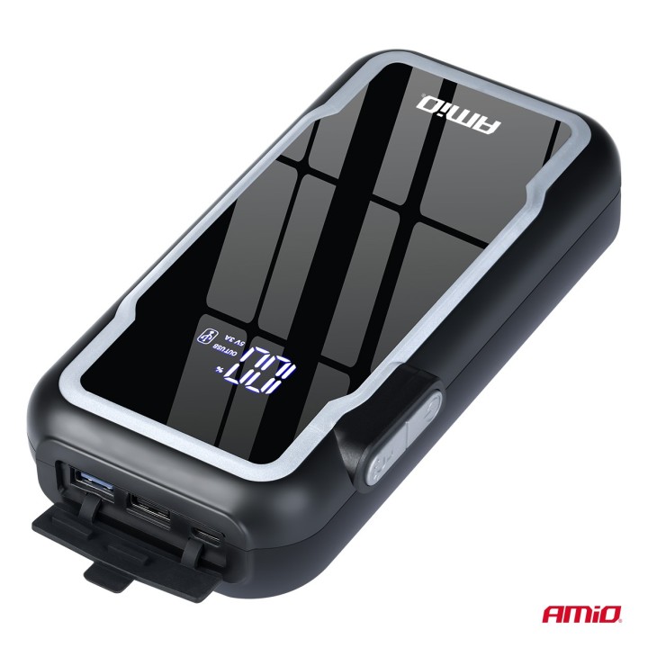 Urządzenie rozruchowe 3w1 booster powerbank latarka LED 12V 12Ah 1600A AMIO-04678