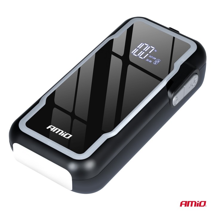 Urządzenie rozruchowe 3w1 booster powerbank latarka LED 12V 12Ah 1600A AMIO-04678