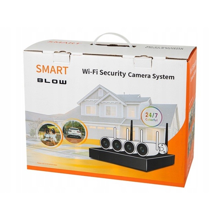 ZESTAW KAMER WIFI 5MPx MONITORING DOMU FIRMY IP66 BLOW z dyskiem 1TB