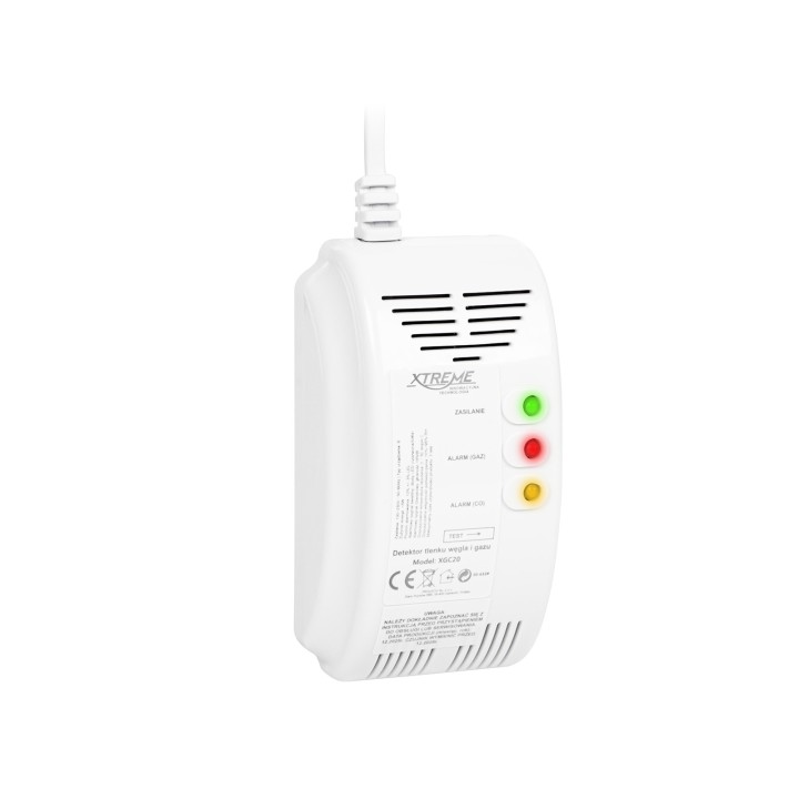 Detektor czujnik czadu i gazu XGC20 230V