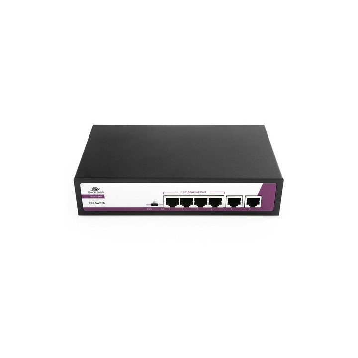 SWITCH 6-portowy 100Mbps POE 65W SP-SF1006P