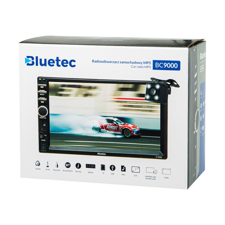 Radio BLUETEC BC9000 2DIN 7" + kamera cofania