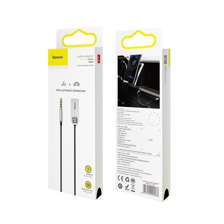 Baseus adapter odbiornik Bluetooth BA01 audio czarny