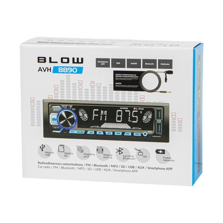 Radio BLOW AVH-8890 MP3+PILOT+BLUETOOTH