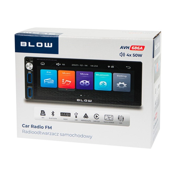 Radio BLOW AVH-686A RDS MP3/USB/micro SD/BLUETOOTH