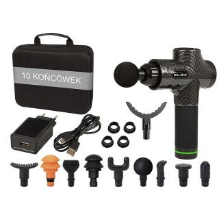 Pistolet do masażu masażer BLOW Wave 4000 + 10 końcówek + walizka