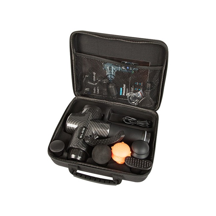 Pistolet do masażu masażer BLOW Wave 4000 + 10 końcówek + walizka