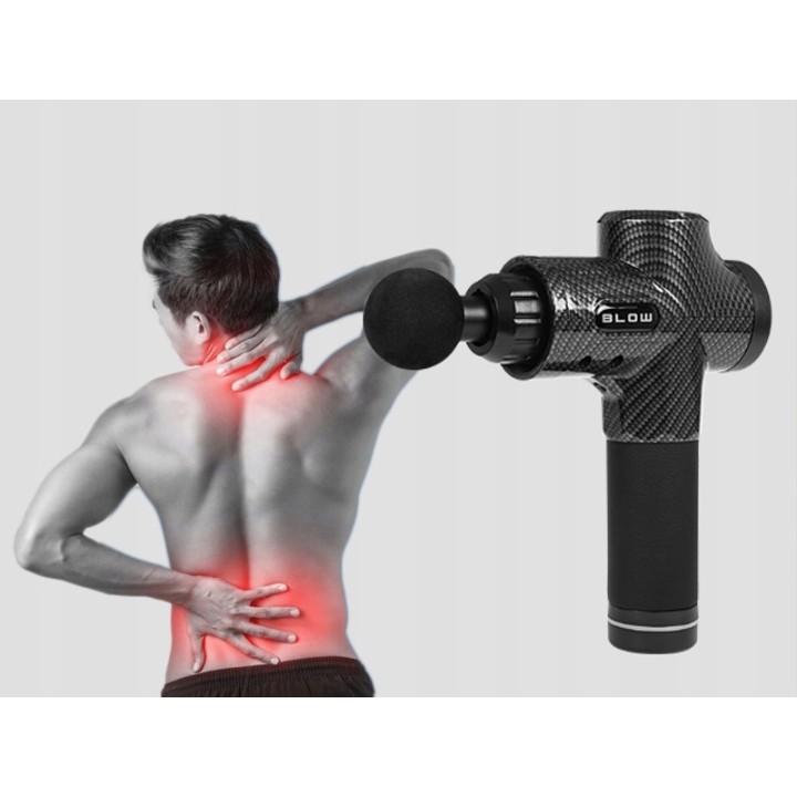 Pistolet do masażu masażer BLOW Wave 4000 + 10 końcówek + walizka