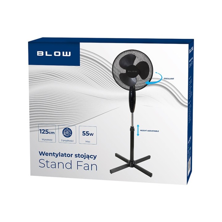 Wentylator stojący 16"/40cm 55W CZARNY