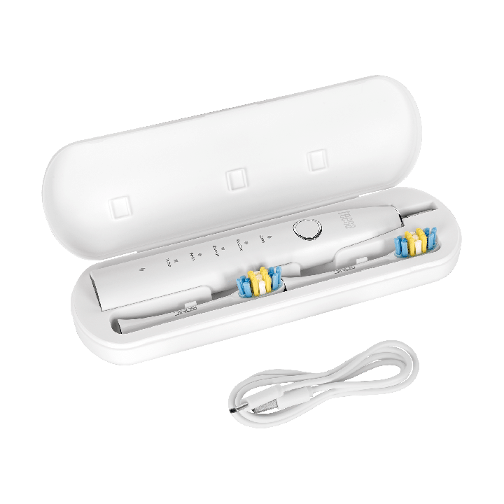 Soniczna szczoteczka do zębów TEESA SONIC 2 biała, 5 trybów pracy, etui podróżne , USB typ C