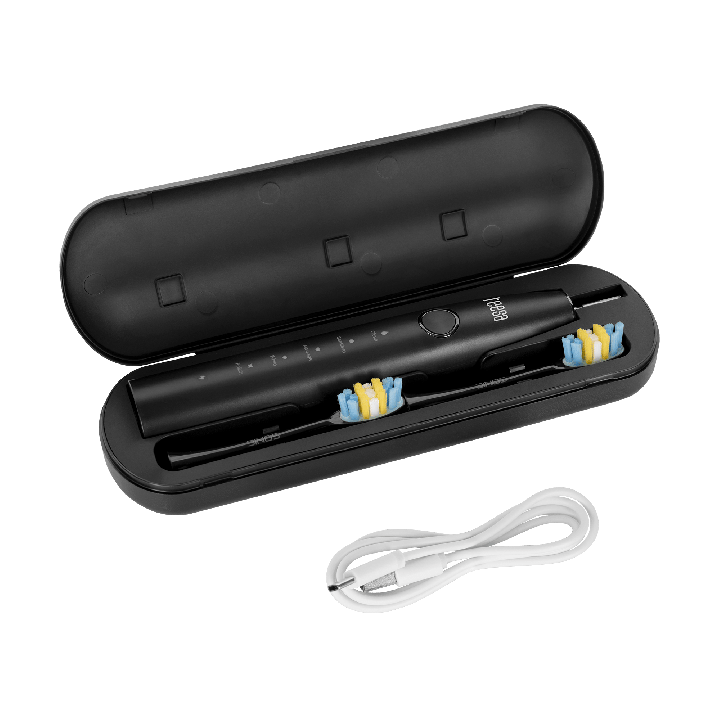 Soniczna szczoteczka do zębów TEESA SONIC 2 czarna , 5 trybów pracy, etui podróżne , USB typ C