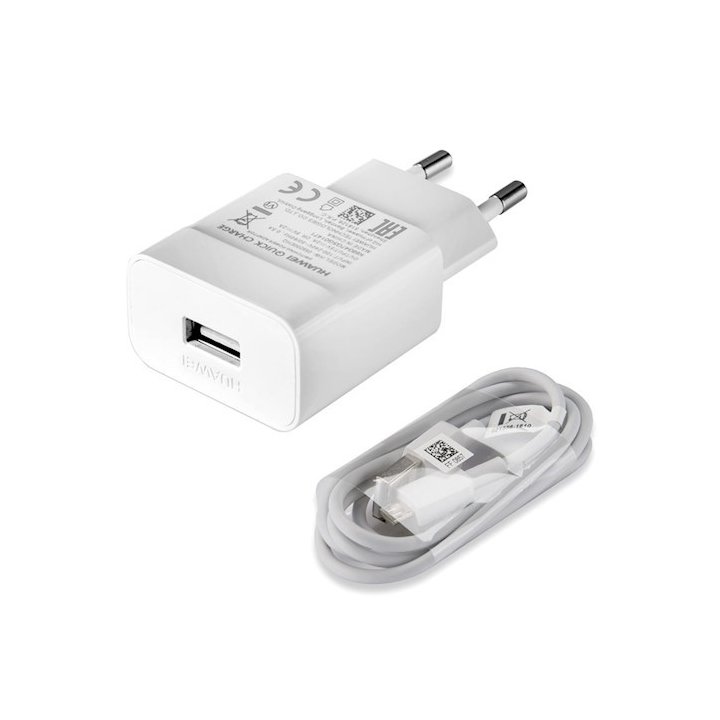 Huawei szybka ładowarka sieciowa 9V/5V 2 kolor biały + kabel