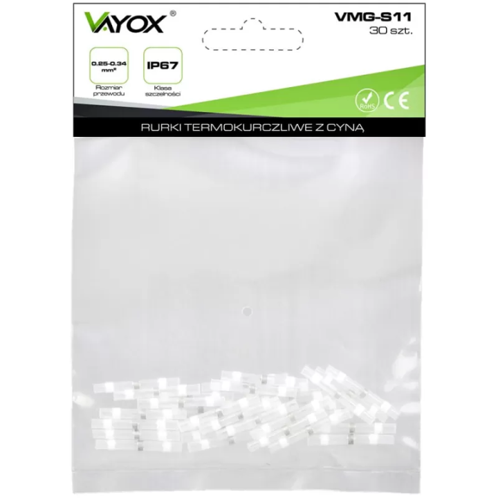 Rurki termokurczliwe z cyną i klejem 0.25-0.34mm 30 szt. VMG-S11 Vayox