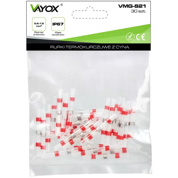 Rurki termokurczliwe z cyną i klejem 0.5-1.0mm 30 szt. VMG-S21 Vayox