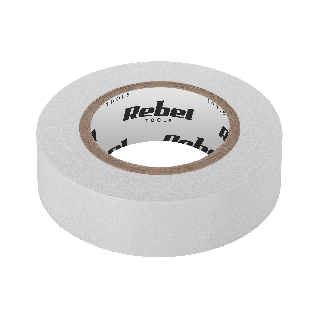 Taśma izolacyjna klejąca REBEL (0,13 mm x 19 mm x 10 yd) biała