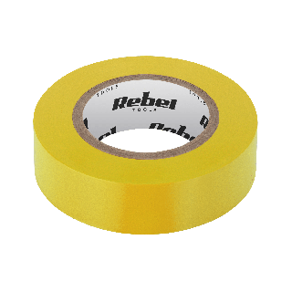 Taśma izolacyjna klejąca REBEL (0,13 mm x 19 mm x 10 yd) żółta