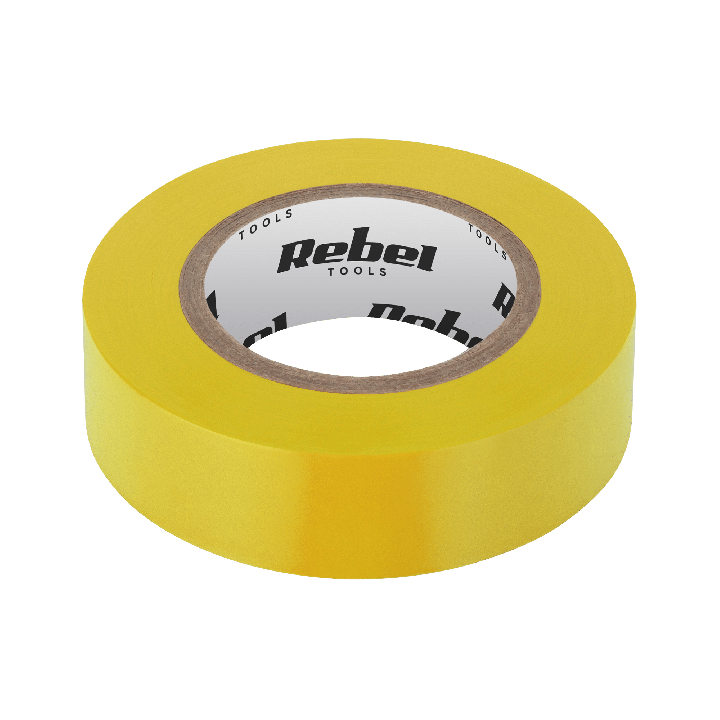 Taśma izolacyjna klejąca REBEL (0,13 mm x 19 mm x 10 yd) żółta
