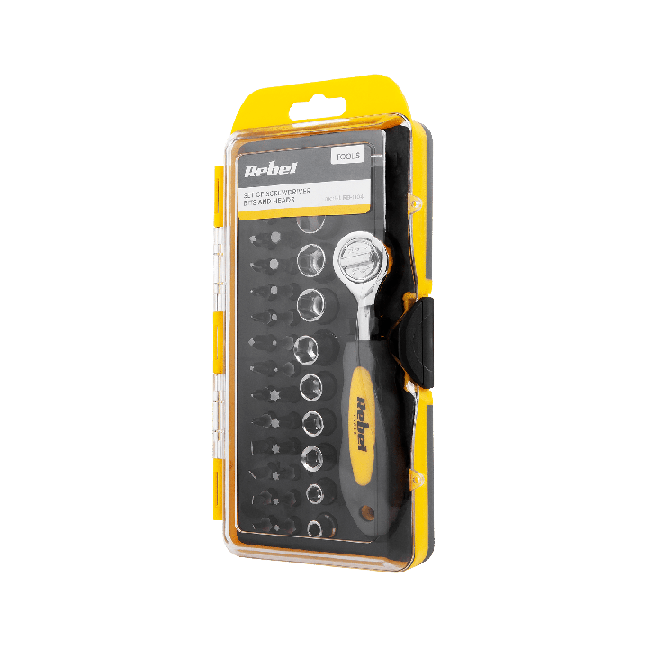 Zestaw 38 bitów i nasadek z kluczem grzechotkowym