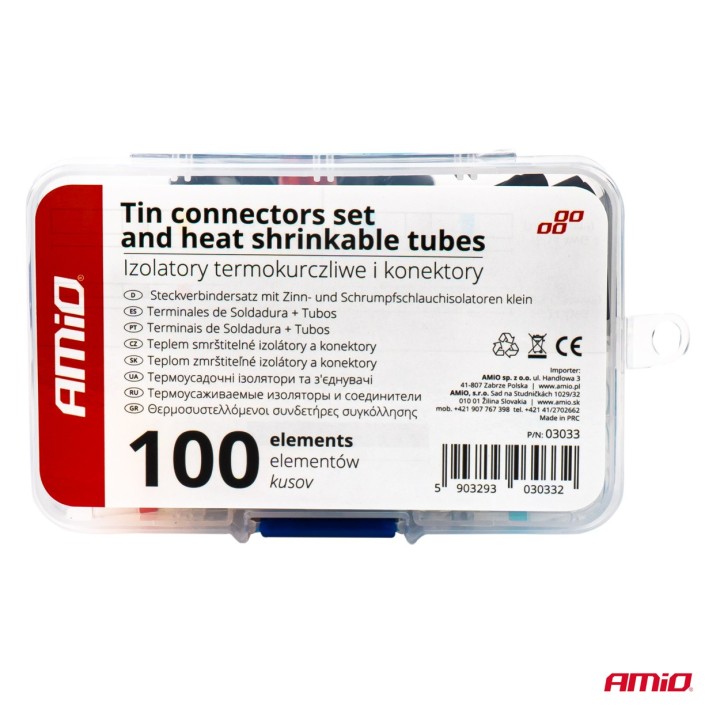 Konektory złączki z cyną koszulki termokurczliwe 100 szt