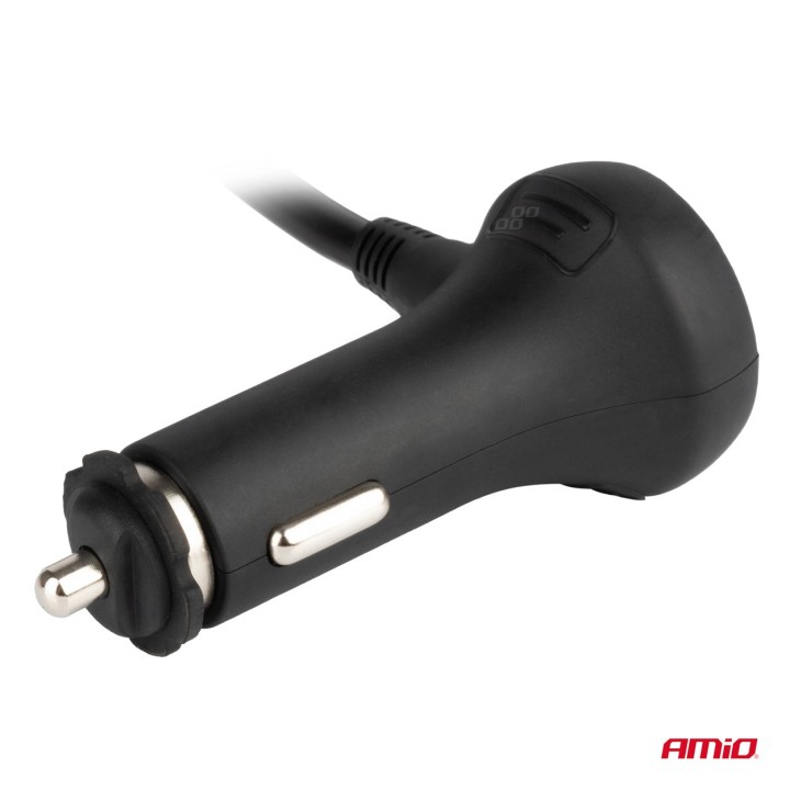 Rozdzielacz rozgałęźnik trójnik zapalniczki + woltomierz ładowarka USB USB-C 12V 24V AMIO-03781