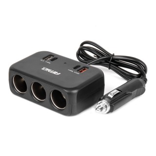 Rozdzielacz gniazda zapalniczki z ładowarką 1x USB-A 1x USB-C QC4.0 12V 24V 120W 80cm
