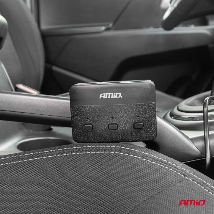 Rozdzielacz gniazda zapalniczki z ładowarką 2x USB-A ON/OFF LED 12V 24V 100W 70cm