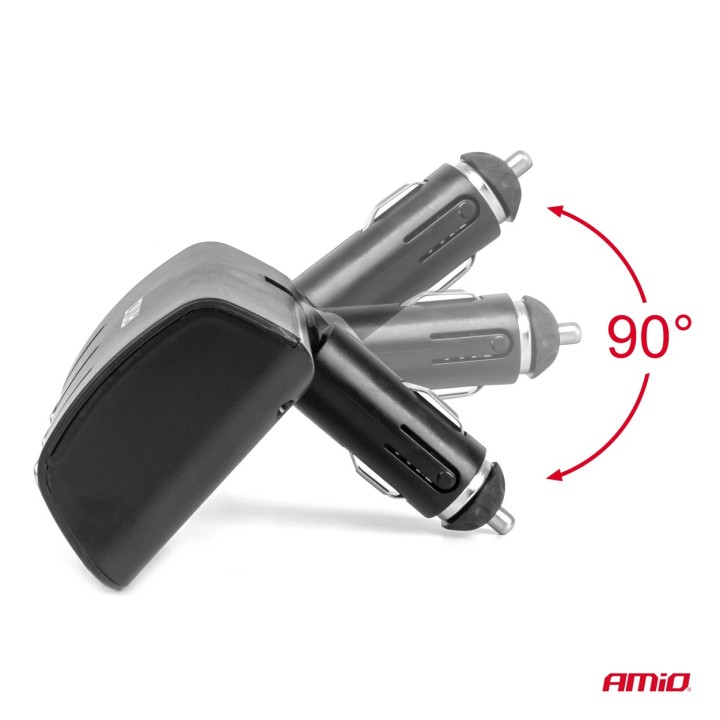 Rozdzielacz gniazda zapalniczki 12V 24V 120W 90° AMIO-04358