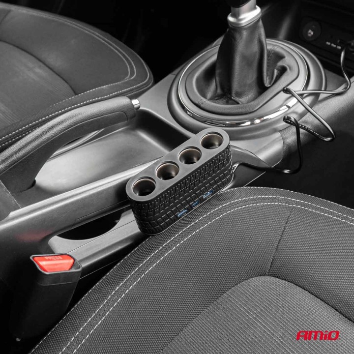 Rozdzielacz gniazda zapalniczki z ładowarką 2x USB-A 1x USB-C 12V 24V 120W 80cm