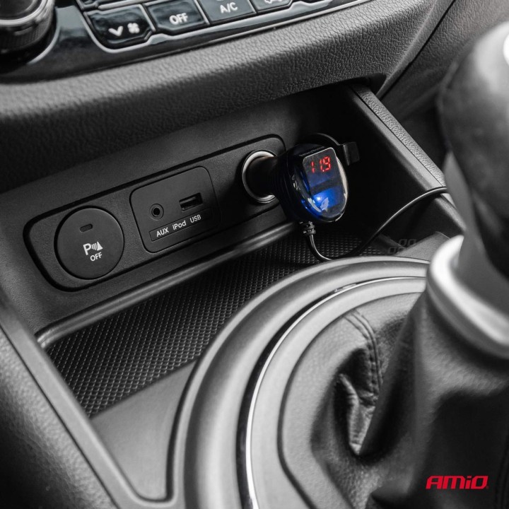 Rozdzielacz gniazda zapalniczki z ładowarką 2x USB-A 1x USB-C QC4.0 12V 24V 120W 80cm