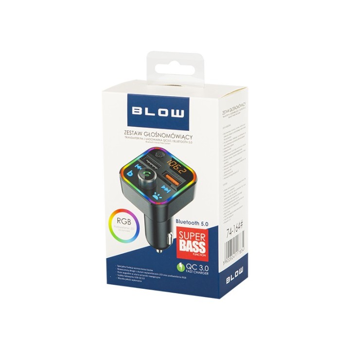 Transmiter FM BLOW Bluetooth5+QC3.0 RGB