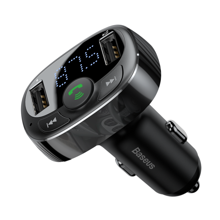 Baseus transmiter FM T-Shaped S-09A Bluetooth MP3 ładowarka samochodowa czarna