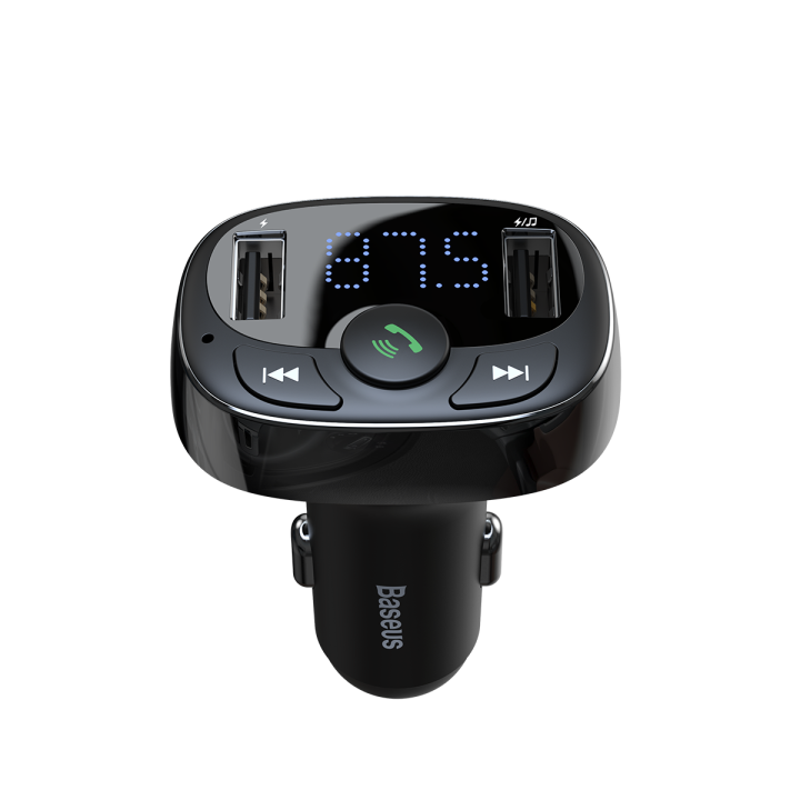 Baseus transmiter FM T-Shaped S-09A Bluetooth MP3 ładowarka samochodowa czarna