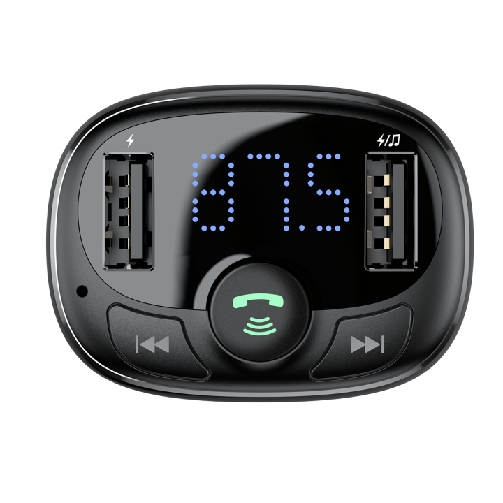Baseus transmiter FM T Shaped S-09 Bluetooth MP3 ładowarka samochodowa czarna