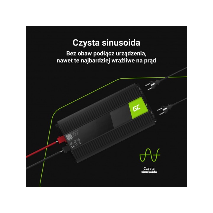 Przetwornica napięcia Inwerter Green Cell 12V na 230V 2000W/4000W Czysta sinusoida