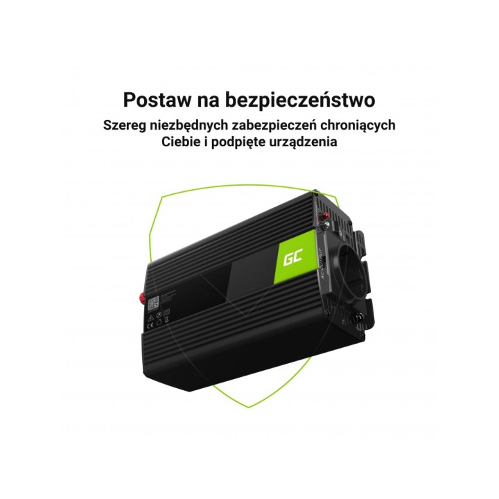 Przetwornica napięcia Inwerter Green Cell 12V na 230V 300W/600W Czysta sinusoida